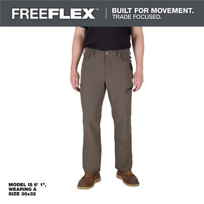 MLWM651N-3430 image(0) - Milwaukee Tool FREEFLEX Tech Pants - Brown 34 X 30