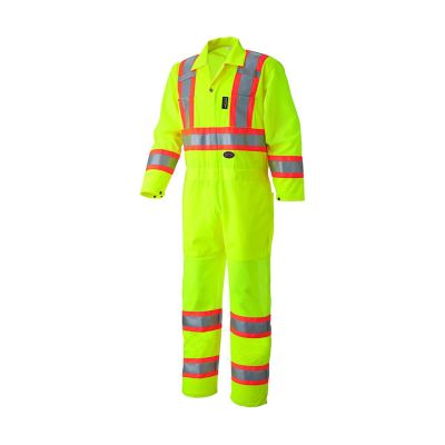 SRWV1070160U-L image(0) - Pioneer Coverall - Hi-Viz - Traffic Safety - Color:  Hi-Viz Yellow/Green  - Size: L