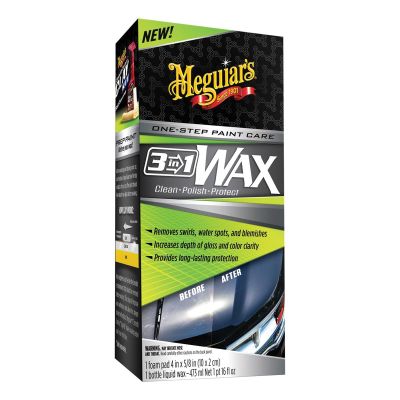 MEGG191016 image(0) - Meguiars G191016 3-in-1 Wax, 16 oz Bottle, Gloss Shine, Off-White, Liquid