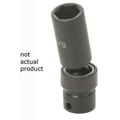 GRE1024UD image(0) - Grey Pneumatic 3/8" Drive x 3/4" Deep Universal Socket 6 Point - Black