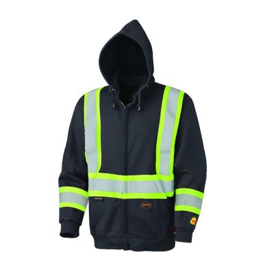 SRWV2570470U-3XL image(0) - Pioneer Hoodie  -  Hi-Viz Flame Resistant Zip - Style Heavyweight Cotton  - Color:  Black  - Size: 3XL