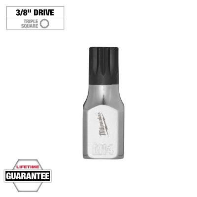 MLW45-34-1147 image(0) - Milwaukee Tool 3/8 Inch Drive 14mm Triple Square Bit Socket