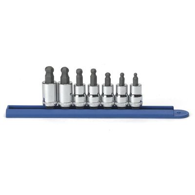KDT80587 image(0) - GearWrench 7 Piece 3/8 Inch Drive Ball End Hex Bit Metric Socket Set