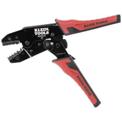 KLE3006CR image(0) - Klein Tools Ratcheting Non-Insulated Terminal Crimper, 10 to 22 AWG Wire