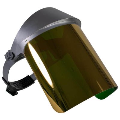 OBR156R image(0) - Oberon Face Shield with Ratcheting Headgear - Heat Reflective - Window: Dark Green Gold