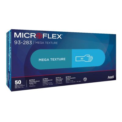 MFX93283090 image(0) - Microflex 93-283 MEGA TXT GLOVES BLUE LARGE (8.5-9)