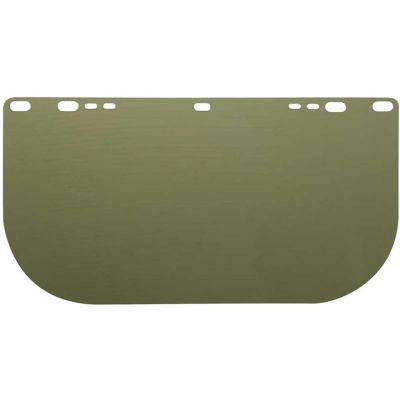 SRW29097 image(0) - Jackson Safety Replacement Windows for F20 Polycarbonate Face Shields - Medium Green - 8" x 15.5" x.040" - E Shaped - Unbound