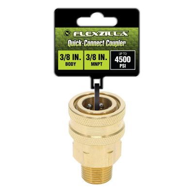 LEGPW3581 image(0) - Flexzilla Quick-Connect Coupler, 3/8" Body x 3/8" MNPT, Brass