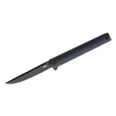 CRK7097K image(0) - CRKT (Columbia River Knife) CEO AUS 8 EDP Plain Blade Folding Knife with Liner Lock Glass-Reinforced Nylon Handle - Black