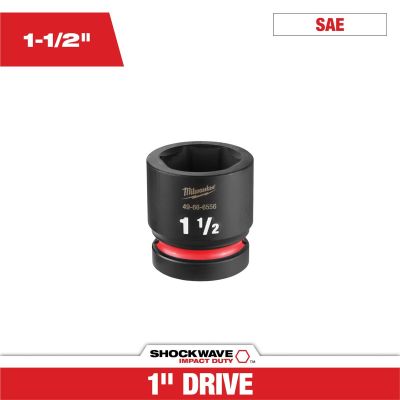 MLW49-66-6556 image(0) - Milwaukee Tool SHOCKWAVE&trade; Impact Duty 1" Drive 1-1/2" Standard 6 Point Socket