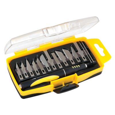 WLMW9170 image(0) - Wilmar Corp. / Performance Tool 15 pc. Hobby Knife Set