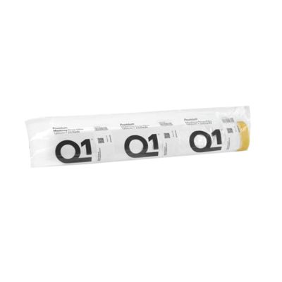 Q1PMDF02120 image(0) - PPM Q1 Products MDF02120 Premium Masking Drop Film, 25 yd L x 120 cm W, HDPE, Sun Yellow (Tape), Clear (Film)