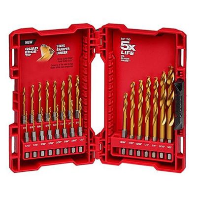 MLW48-89-4631 image(1) - Milwaukee Tool SHOCKWAVE Impact Duty RED HELIX Titanium Drill Bit Set &hyphen; 23PC