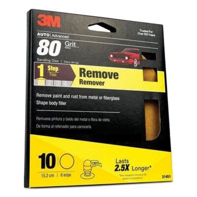 MMM31451 image(0) - 3M 31451 Abrasive Disc, 6 in Dia, 80 Grit, PSA