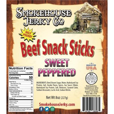 THS186985 image(0) - Tender Heifer Snack Co. Sweet Peppered Beef Sticks - 8 Ounce