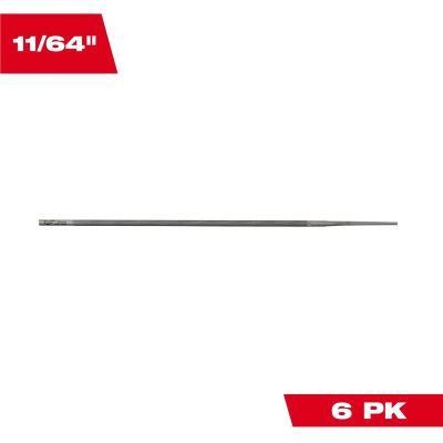MLW49-16-2886 image(0) - Milwaukee Tool 3/16 Inch Round File for Saw Chain - 6 Pack