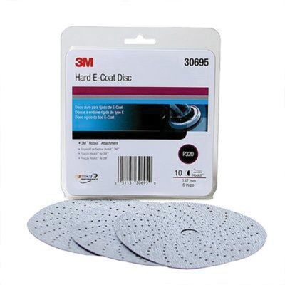 MMM30695 image(0) - 3M 30695 337U Series Hard Abrasive Disc, 6 in Dia, P320 Grit, Hook and Loop, White