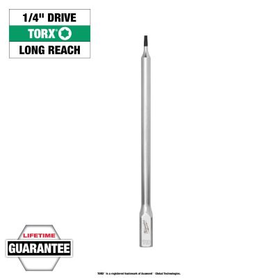 MLW45-34-1062 image(0) - Milwaukee Tool 1/4 Inch Drive T10 Long TORX Bit Socket