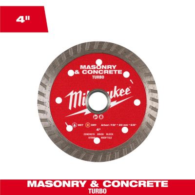 MLW49-93-9402 image(0) - Milwaukee Tool 4 inch Turbo Masonry and Concrete Diamond Blade