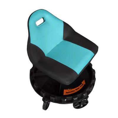TRX2-707 image(0) - Traxion 2-707 ProGear Mobile Rolling Gear Race Seat with Tray and Five All Terrain Casters - Aqua