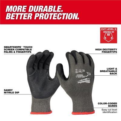 MLW48-73-8650E image(1) - Milwaukee Tool (1) Cut Level 5 Nitrile Dipped Gloves - S (48-73-8650E)