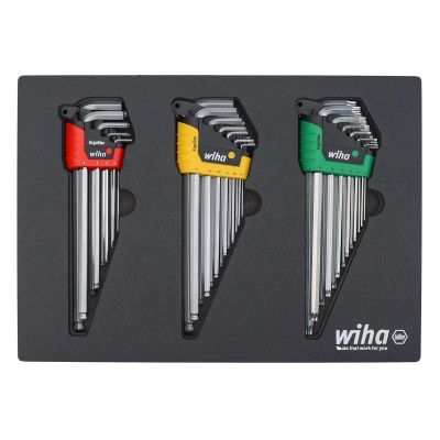 WIH66979 image(0) - WIHA Tools 35 Piece ErgoStar L-Key Tray Set - Hex Metric, Hex SAE, Torx
