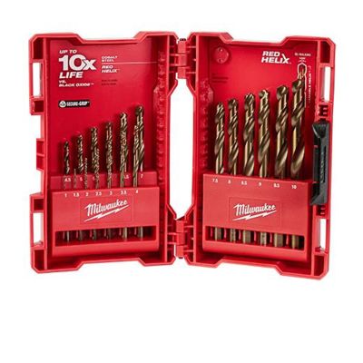 MLW48-89-2530 image(0) - Milwaukee Tool RED HELIX Cobalt Metric Drill Bit Set &hyphen; 19PC