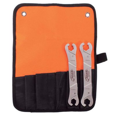 SRRRLW450 image(0) - S.U.R.&R. RLW450 Ratcheting Line Wrench Set of 2 with 6-Slot Pouch- SAE/Metric