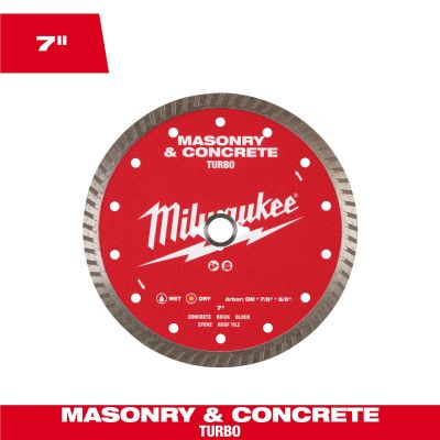 MLW49-93-9407 image(0) - Milwaukee Tool 7 inch Turbo Masonry and Concrete Diamond Blade