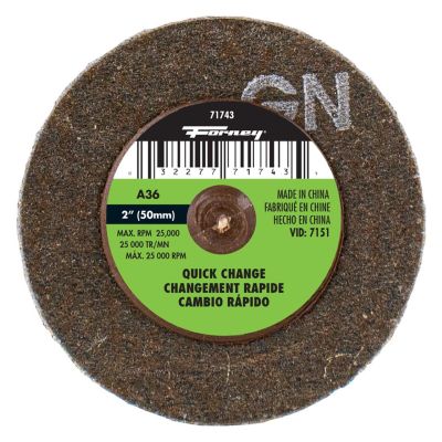 FOR71743 image(0) - Forney Industries Quick Change Sanding Disc, 2 in, 36 Grit