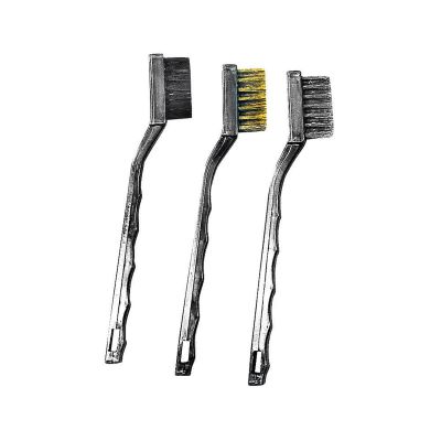 KTI74103 image(0) - K Tool International Mini Brush Set 3 Piece (Brass/Nylon/Steel Brushes)