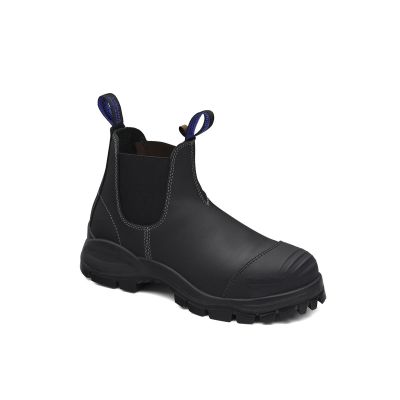 BLU990-100 image(0) - Blundstone Steel Toe Slip-On Elastic Side Boots w/ Kick Guard, Black, AU size 10, US size 11