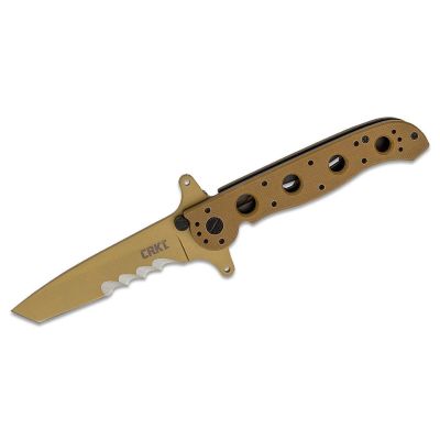 CRKM16-13DSFG image(0) - CRKT (Columbia River Knife) M16-13DSFG 1.4116 Titanium Nitride Veff Serrations Folding Knife with Liner Lock G10 Handle - Desert Tan