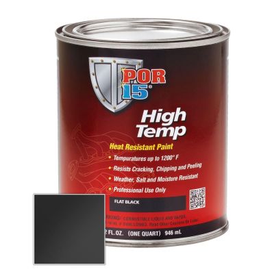 POI44101 image(0) - POR-15 INC 44101 Heat Resistant High Temperature Paint, 1 gal Can, Flat Black, Liquid, 4 hr Curing