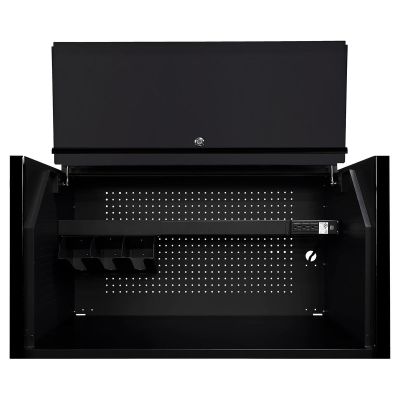 EXTDX412501HCMBBK image(0) - Extreme Tools DX Series 41in W X 25in D Extreme Power Workstation Hutch Matte Black with Black  Handle