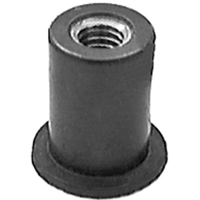 AVC13007 image(0) - AUVECO 13007 Well Nut, #10 - 32 TPI x 1/2 in Dia Head x 3/8 in Hole x 0.015 to 0.192 in Grip Range, Neoprene