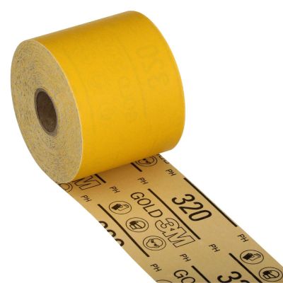 MMM02787 image(0) - 3M  Stikit Gold Sheet Roll 02787, 320, 2-3/4-inch x 45 yd (70mm x 41 m)