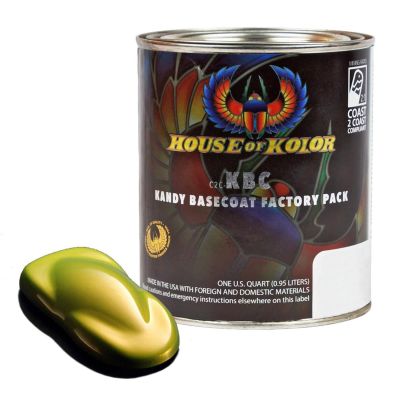 HOKKBC02-Q01 image(0) - House Of Kolor SHIMRIN KBC02-Q01 Kandy Series Universal Basecoat, 1 qt Can, Lime Gold