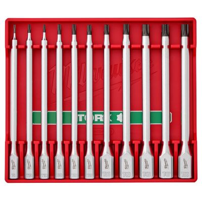 MLW48-22-9534 image(0) - Milwaukee Tool 1/4 inches and 3/8 inches Drive Long TORX Bit Socket Set - 11 Piece