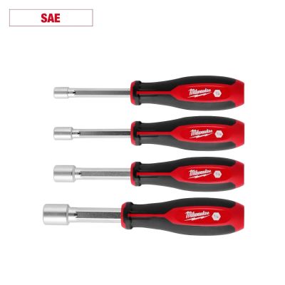 MLW48-22-2444 image(0) - Milwaukee Tool 4pc SAE HollowCore Nut Driver Set