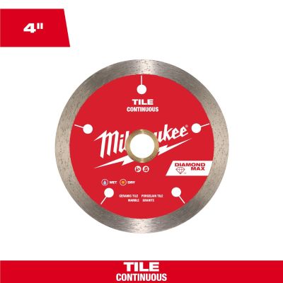 MLW49-93-9202 image(0) - Milwaukee Tool 4 inch DIAMOND MAX Continuous Tile Diamond Blade