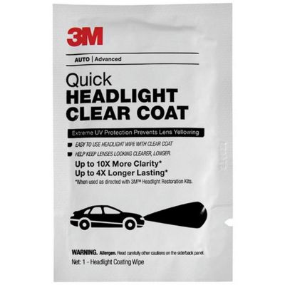 MMM32516 image(0) - 3M 32516 Quick Headlight Clear Coat Wipe, Milky White, Liquid