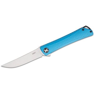 CRK7540 image(0) - CRKT (Columbia River Knife) Kalbi 440 Satin Plain Blade Folding Knife with Liner Lock Aluminum Handle - Blue