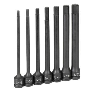 GRE1267H image(1) - Grey Pneumatic 3/8" DR 7PC 6" LNGTH FRACTIONAL HEX DRIVER SET
