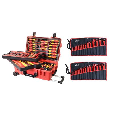 WIH32801 image(0) - Wiha Tools 112 Piece Master Electrician's Insulated Tool Set in Rolling Hard Case
