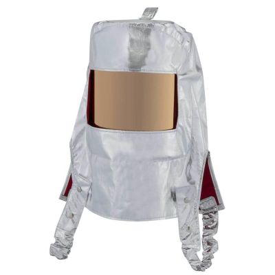 OBRHR-PB-5AFC image(0) - Oberon Hood with Hard Cap - Heat Reflective - Aluminized PBI/Kevlar - Window: Clear Gold