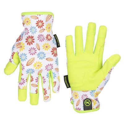 LEGGH201M image(0) - Legacy Manufacturing Flexzilla® Garden Utility Gloves, Synthetic Leather, Floral/ZillaGreen™, For Women, M