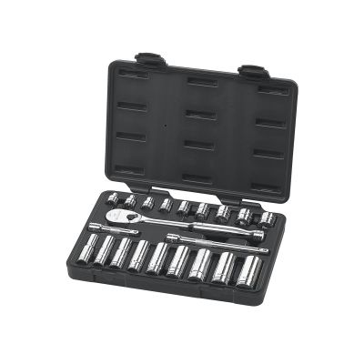 KDT80557 image(0) - GearWrench 21 Piece 3/8 Inch Drive 6 & 12 Point Standard & Deep SAE Mechanics Tool Set