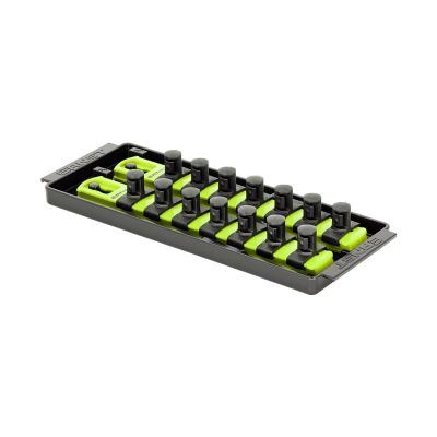 ERN8563HV image(0) - Ernst Mfg. 2 Rail Universal Twist Lock Socket Tray 8", HI-VIZ, with 14) 1/2" Socket Clips
