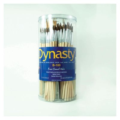 MABB-100 image(0) - Mack Brushes B-100 Watercolor Brush Assortment, 1 to 6 in Brush, Wood Handle